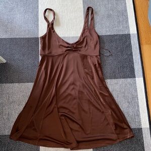 NWT UO PINA EMPIRE WAIST MINI DRESS BROWN